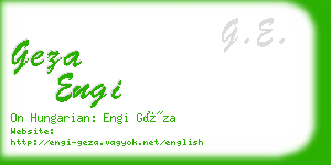 geza engi business card